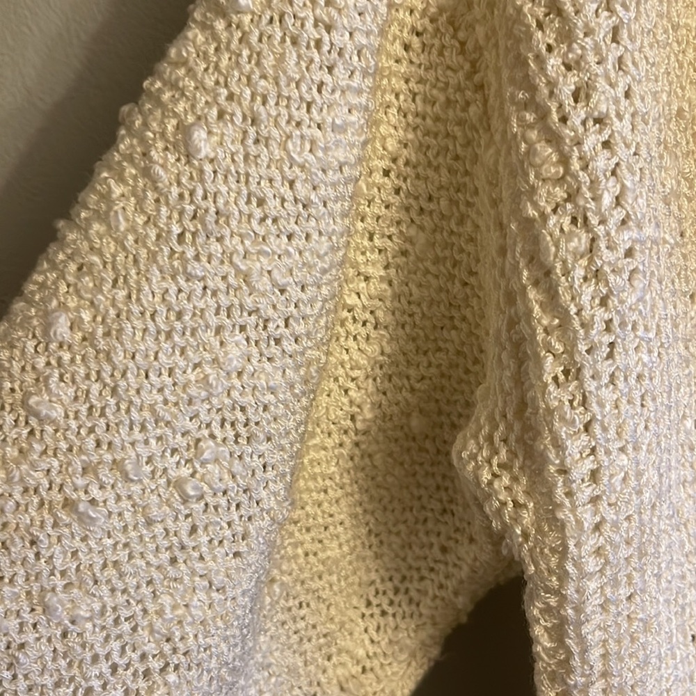 Oversized Vintage Artisanal Cream Cowl Neck Sweater - Picture 6 of 16